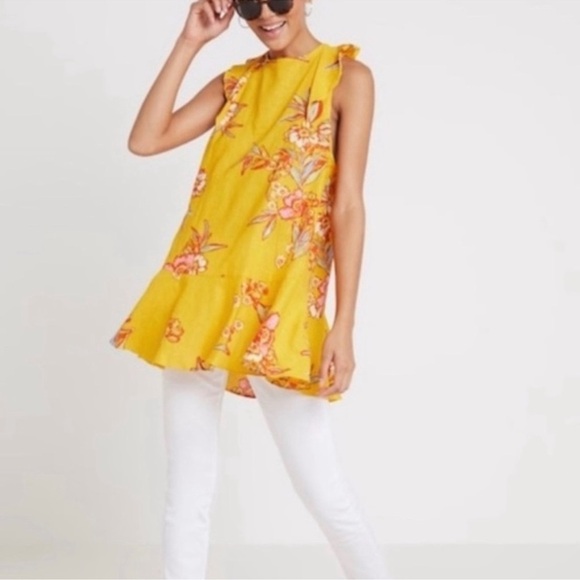 Free People Summer In Tulum Floral Printed Tunic Top Size Large - Picture 2 of 12